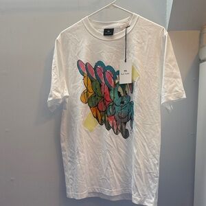 NWT - PS Paul Smith --White 'Bunny Repeat' Print T-Shirt, Large. **Price Firm